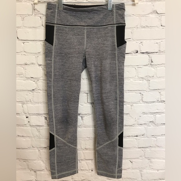 Lululemon Pace Rival Crop Leggings Space Dye w/ Black Accents size 4 - Picture 1 of 4
